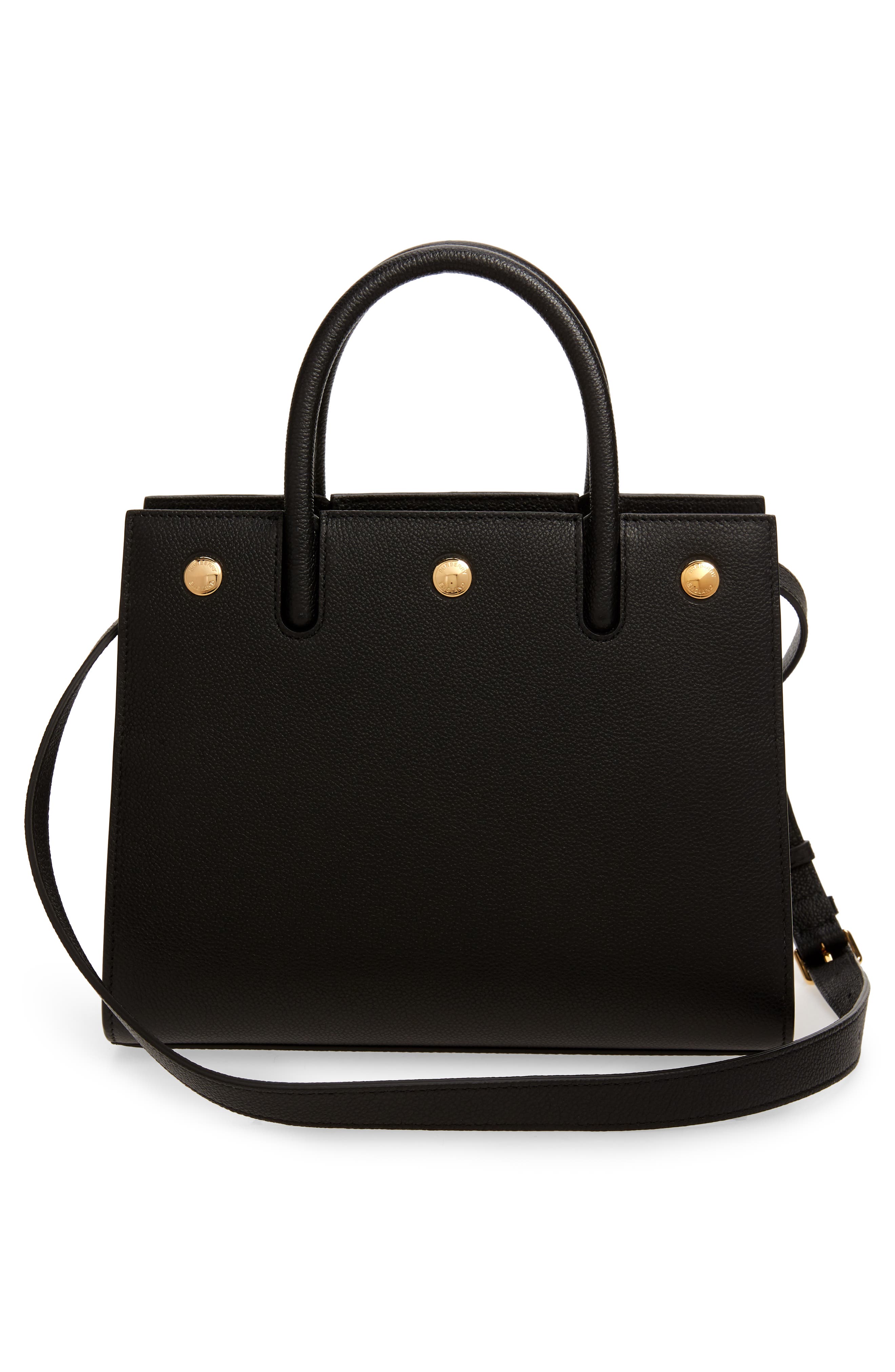 Burberry Mini Title Two-Handle Leather Bag, Alternate, color, 