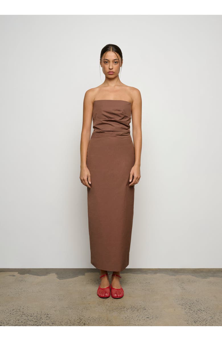 ONE OF OTHERS Lucetta Strapless Dress, Main, color, Mocha