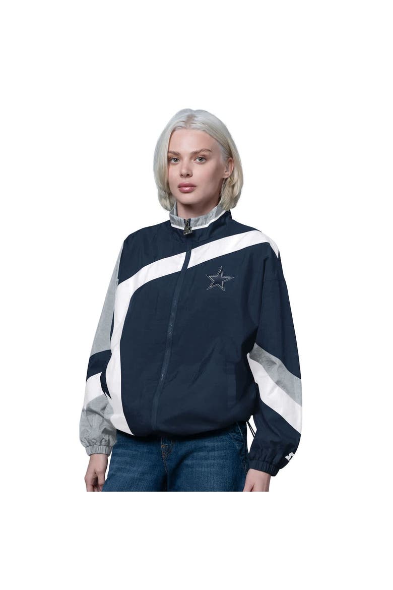 Women's Starter Navy/Silver Dallas Cowboys Vintage 1st Quarter Full-Zip Windbreaker, Main, color, Navy