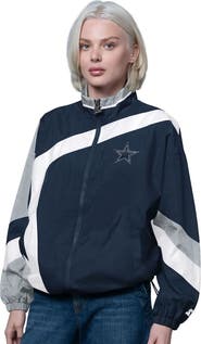 STARTER Women's Starter Navy/Silver Dallas Cowboys Vintage 1st Quarter Full-Zip Windbreaker