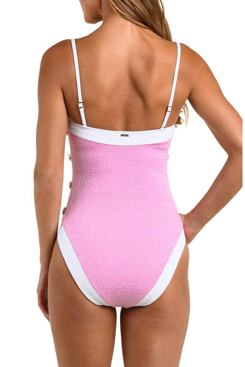 Tory Colorblock One-Piece Swimsuit, Alternate, color, BLUSH