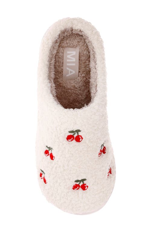 Mia Cozi Slipper In Mini Embroidered Cherries