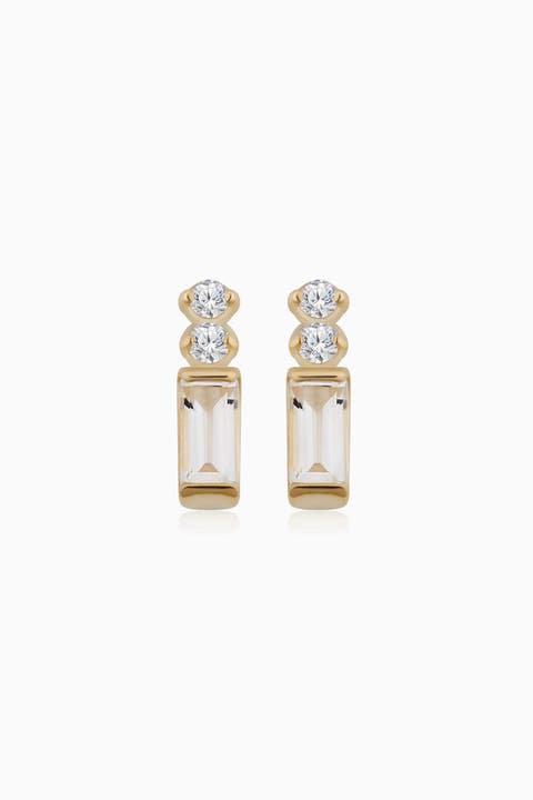 14K Yellow Gold Demi Fresco Studs