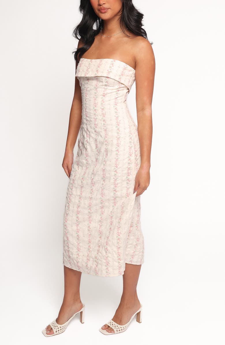 Petal & Pup Norma Strapless Midi Dress, Alternate, color, Pink Floral