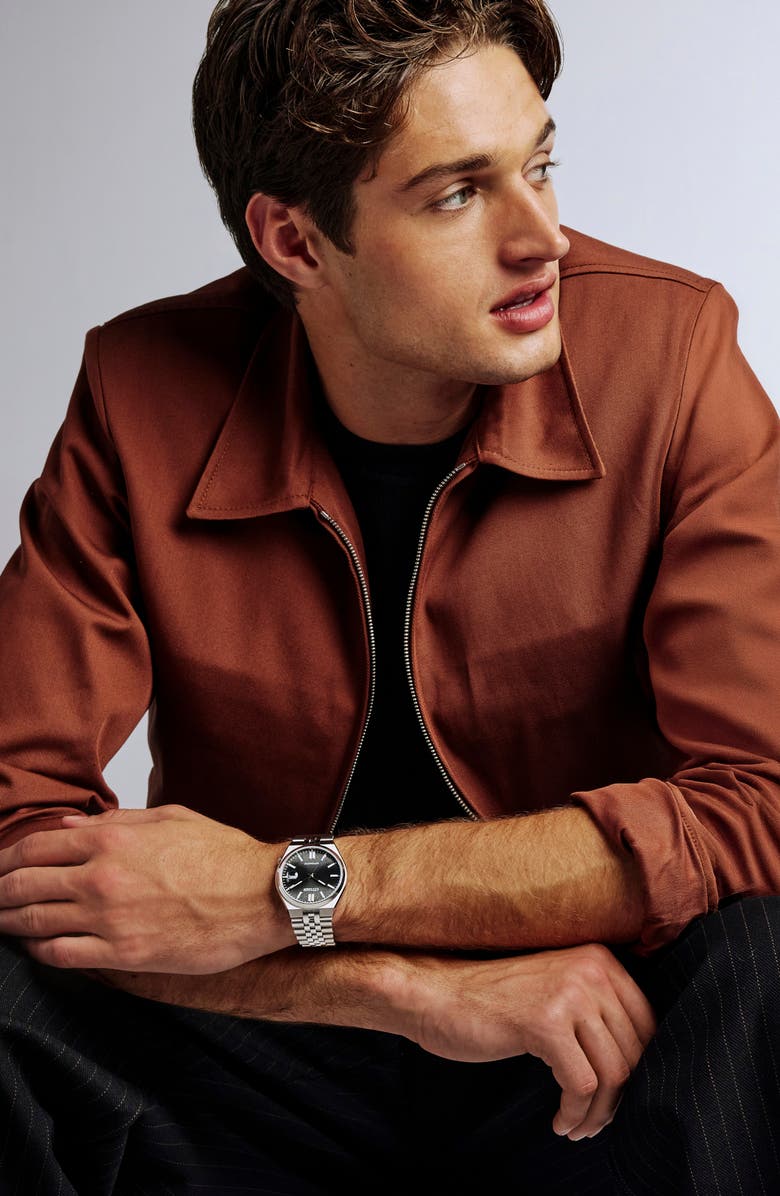 Citizen TSUYOSA 60 Black Automatic Bracelet Watch, 40mm, Alternate, color, Silver-Tone