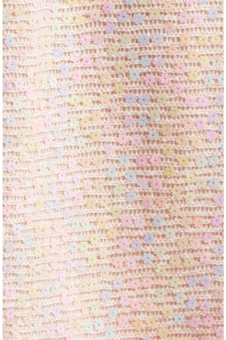 Daisy Sequin Bell Sleeve Cover-Up Dress, Alternate, color, PEACH PINK MULTI