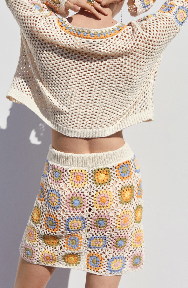 MANGO Oversize Crochet Sweater, Alternate, color, 