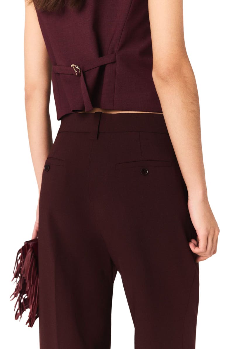 maje Tailored high-waisted suit trousers, Alternate, color, 