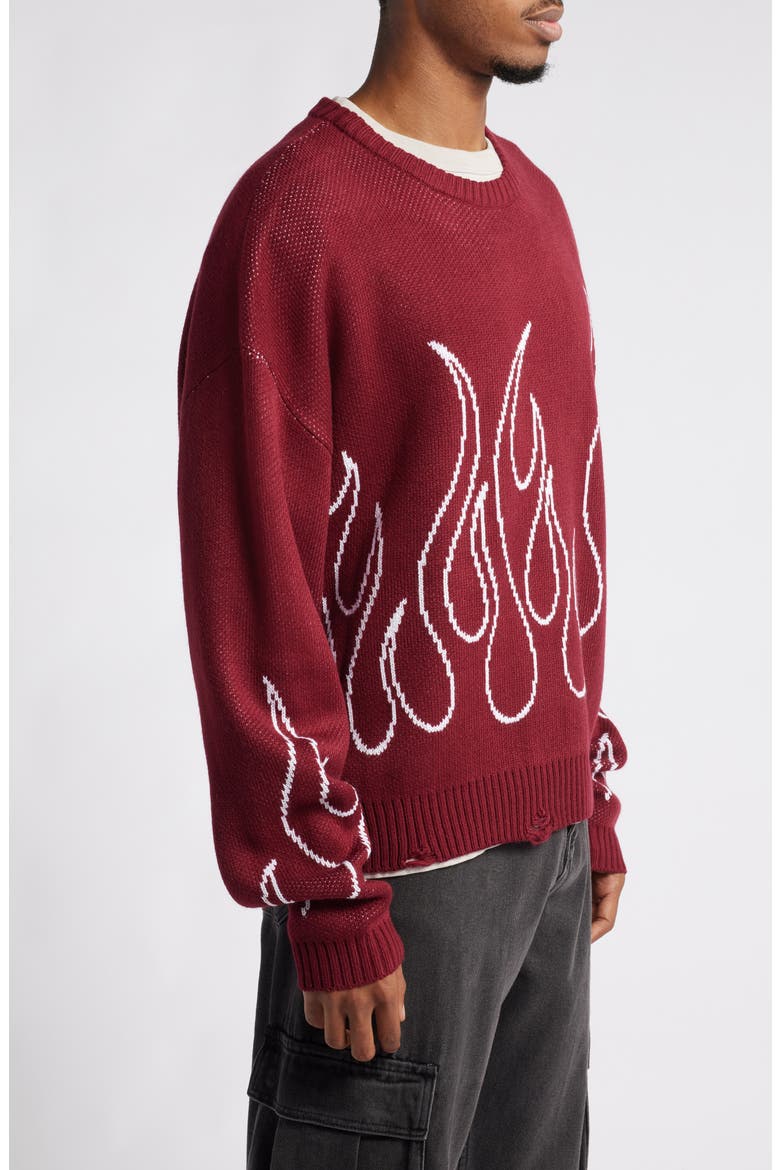 Hotline Crop Sweater, Alternate, color, BURGUNDY