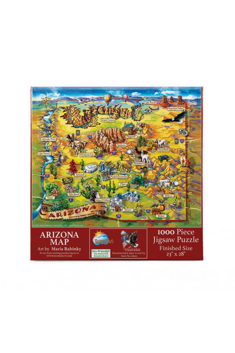 Arizona Map 1000 piece Jigsaw Puzzle for Adults, Alternate, color, Multicolor