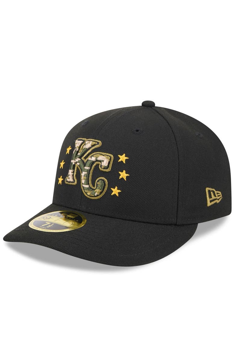 Men's New Era  Black Kansas City Royals 2024 Armed Forces Day Low Profile 59FIFTY Fitted Hat, Alternate, color, Black