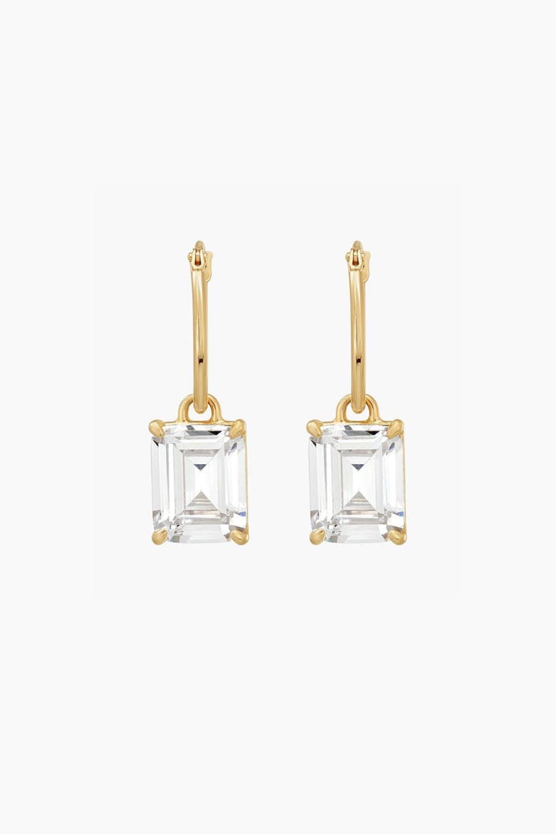 Sterling Silver 18k Gold Plated Lena Sparkle Earrings Statement Piece, Main, color, Gold