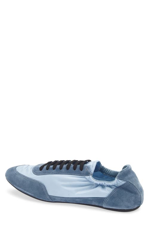 Prada Collapse Re-nylon And Suede Elasticized Sneakers In Blue
