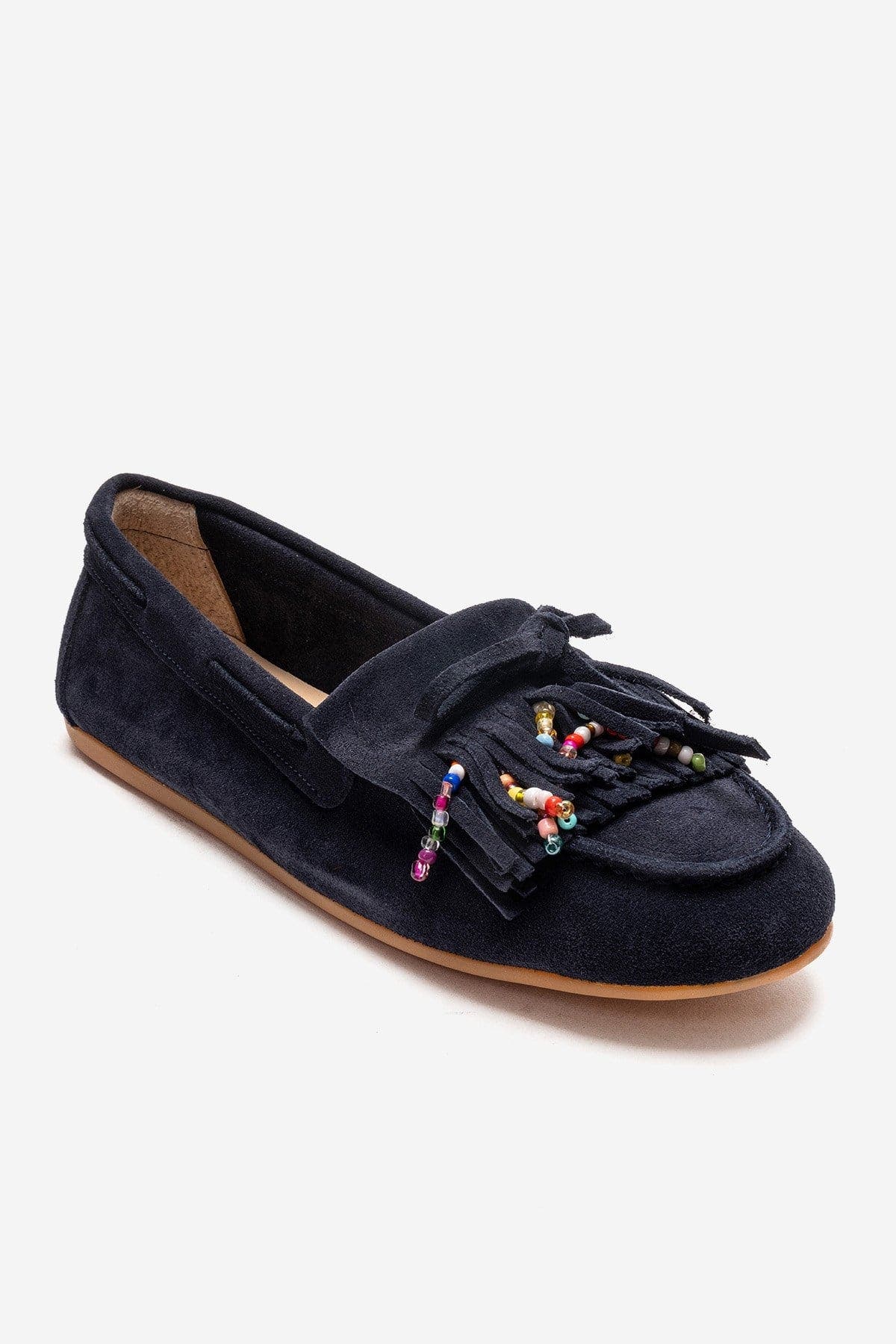 Evelyn Leather Loafer, Alternate, color, Navy Suede