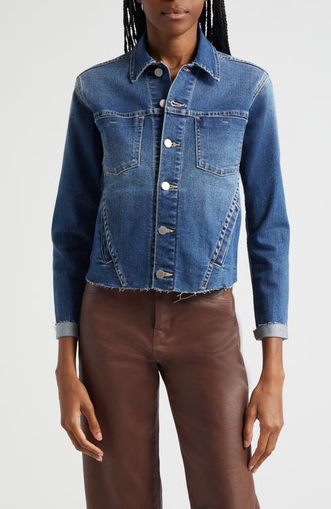 Janelle Slim Raw Edge Denim Jacket
