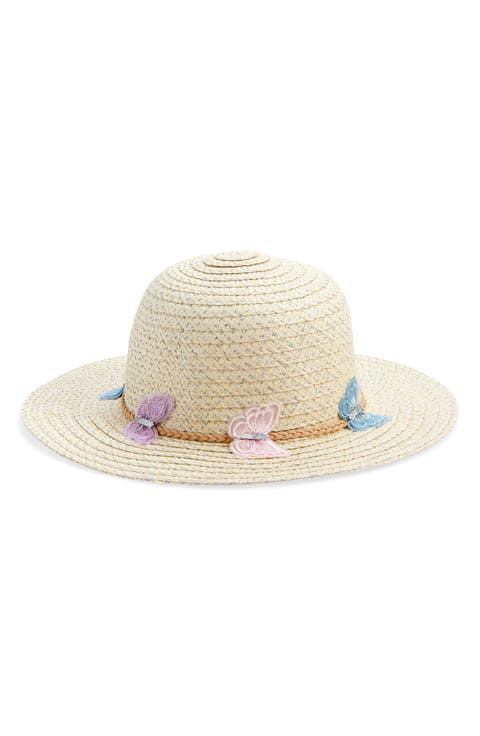 Kids' Butterfly Metallic Straw Hat