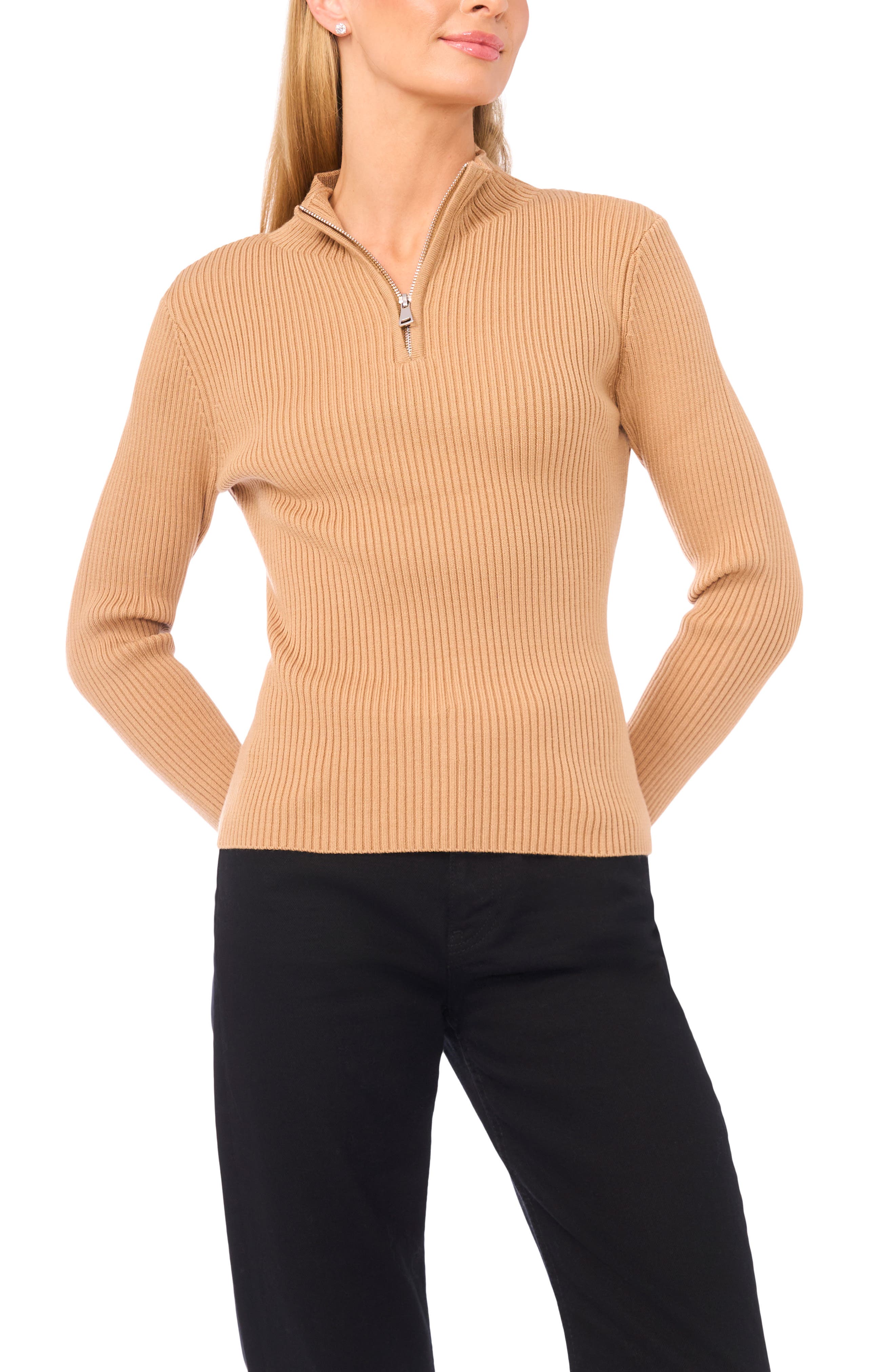 Rib Quarter Zip Sweater - image 3
