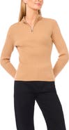 Halogen® Rib Quarter Zip Sweater