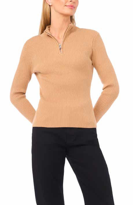 Halogen® Rib Quarter Zip Sweater