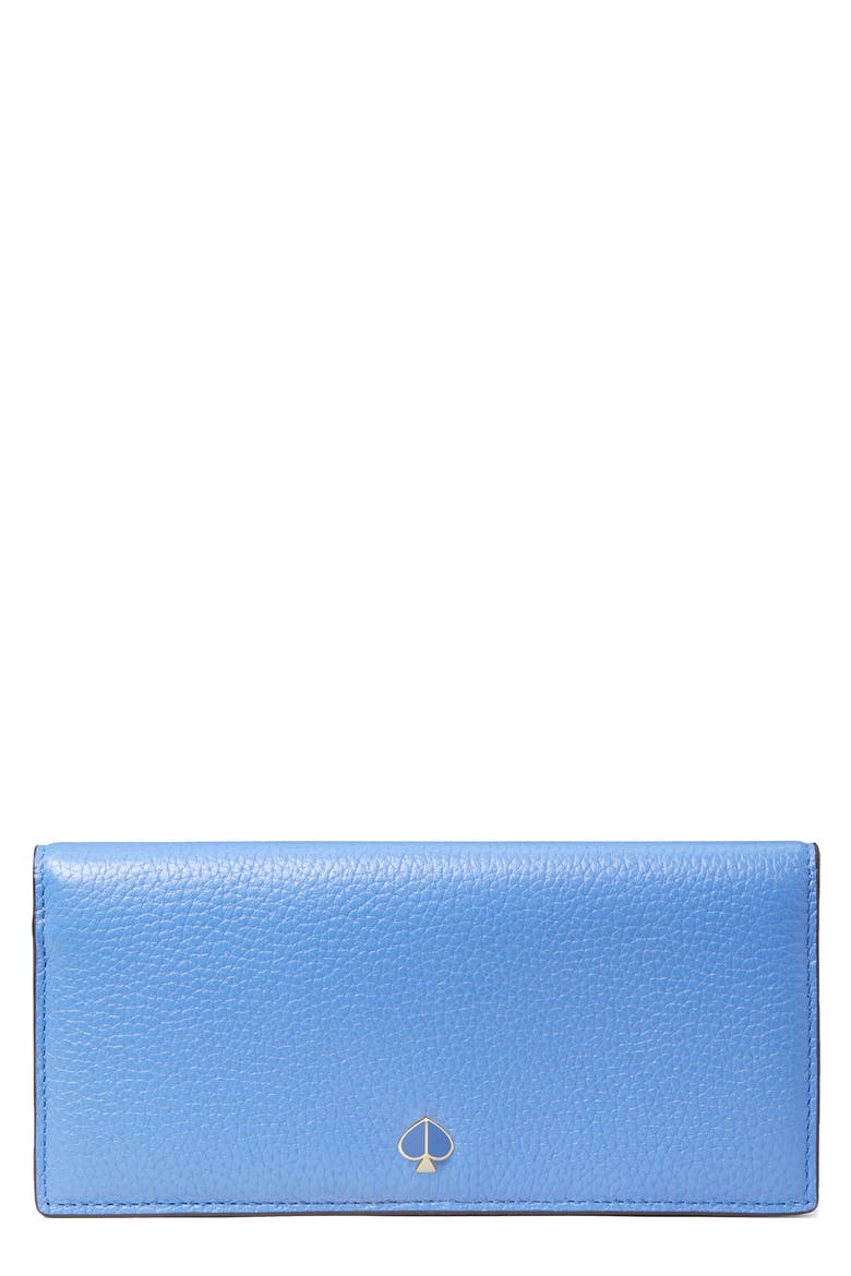 polly leather bifold wallet, Main, color, DEEP CORNFLOWER