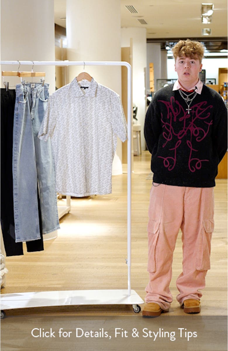 Fendlake Short Sleeve Woven Button-Up Shirt, sales video thumbnail