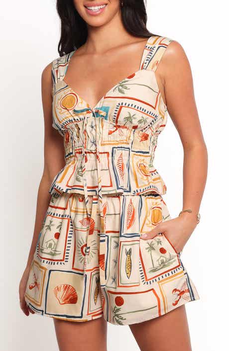 Petal & Pup Lakely Seaside Print Shirred Tank