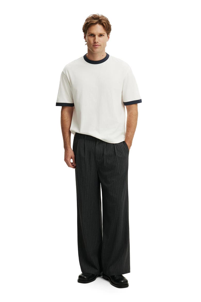 Men's Super Baggy Pleated Pant, Alternate, color, Dark Charcoal Pinstripe