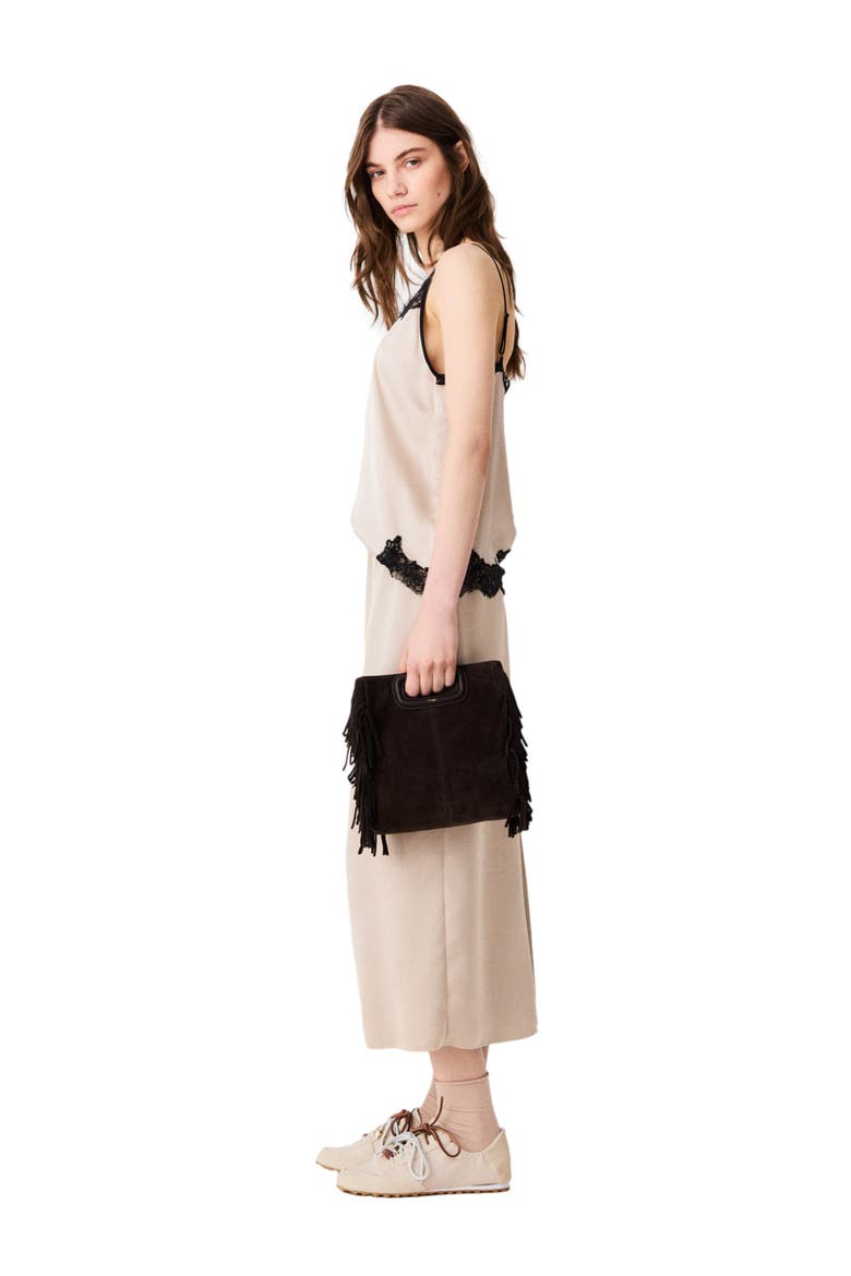 Satin pencil skirt, Alternate, color, Beige