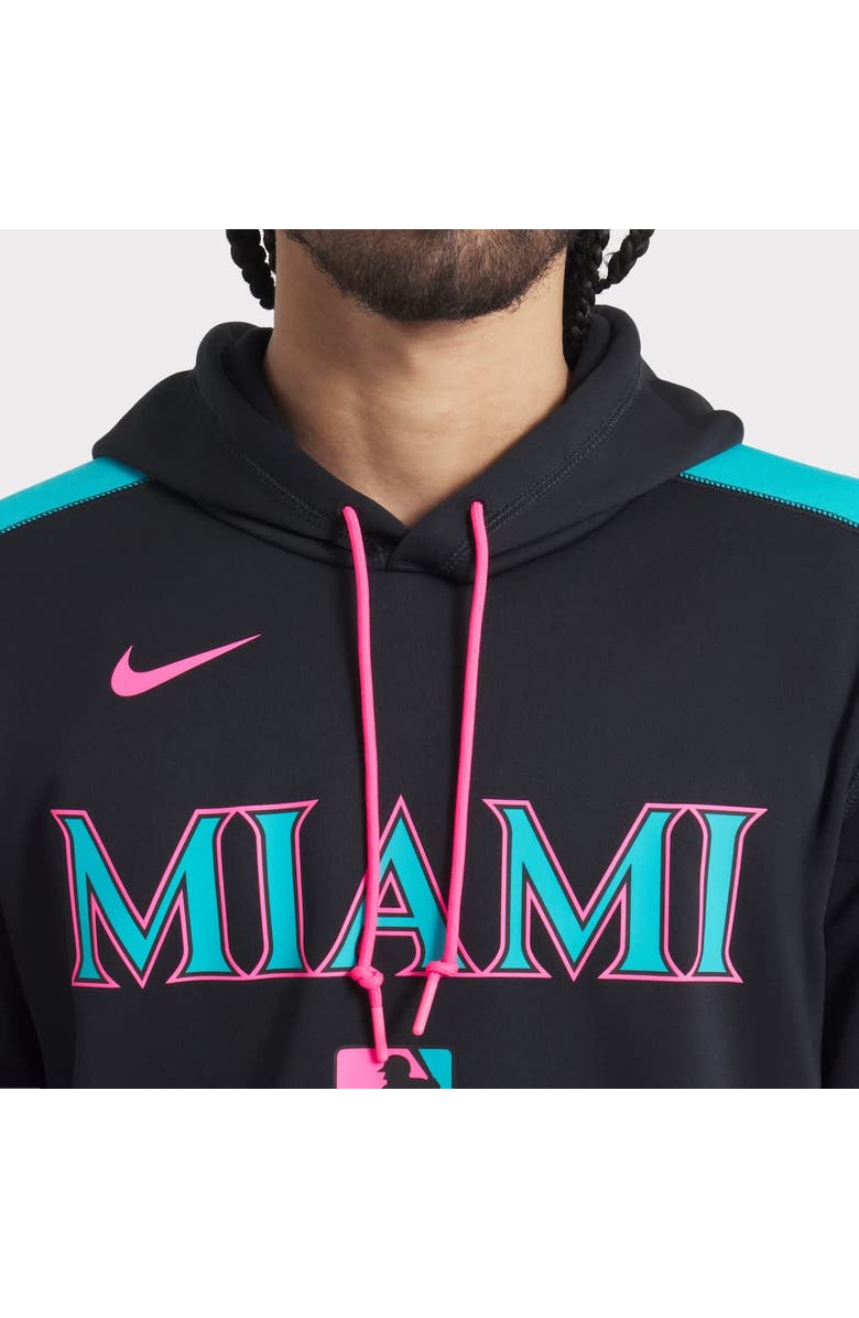 Nike Men's Nike Black Miami Marlins 2025 City Connect Authentic Collection Therma Pullover Hoodie, Alternate, color, Black