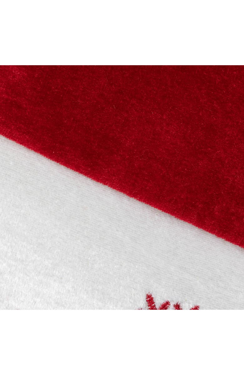 Northlight 19" Red and White Velvet Embroidered Snowflake Christmas Stocking, Alternate, color, Red