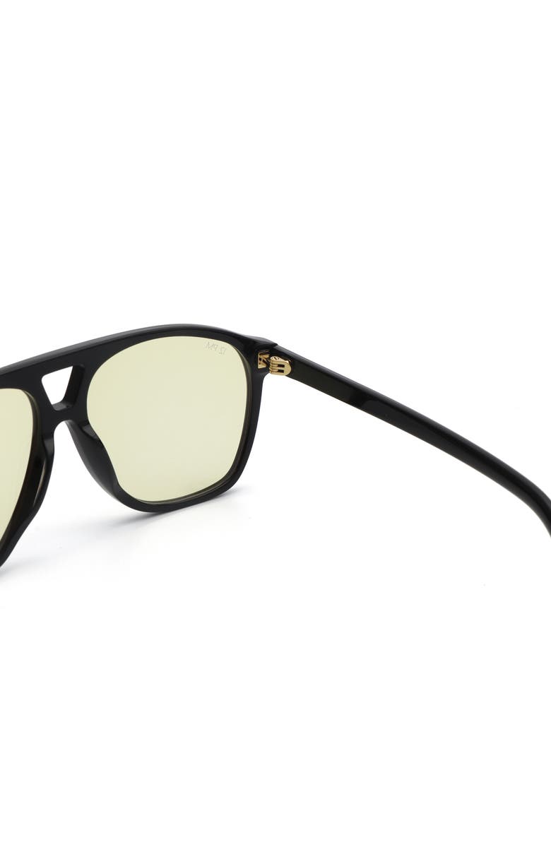 12PM STUDIOS Toronto Aviator Sunglasses, Alternate, color, Black/Yellow
