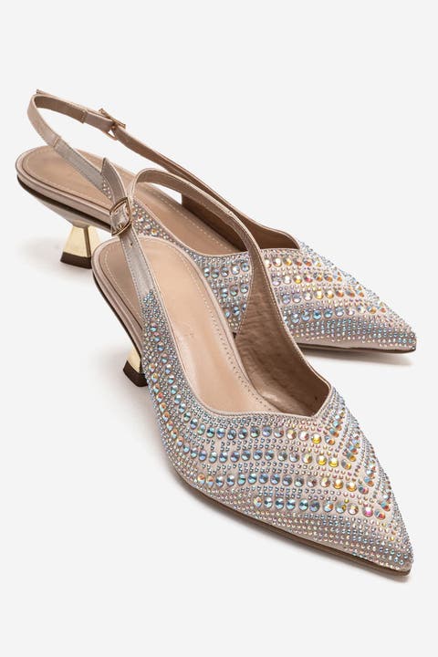 Royale Embellished Kitten Heel Pump