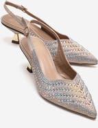 Prologue Shoes Royale Embellished Kitten Heel Pump