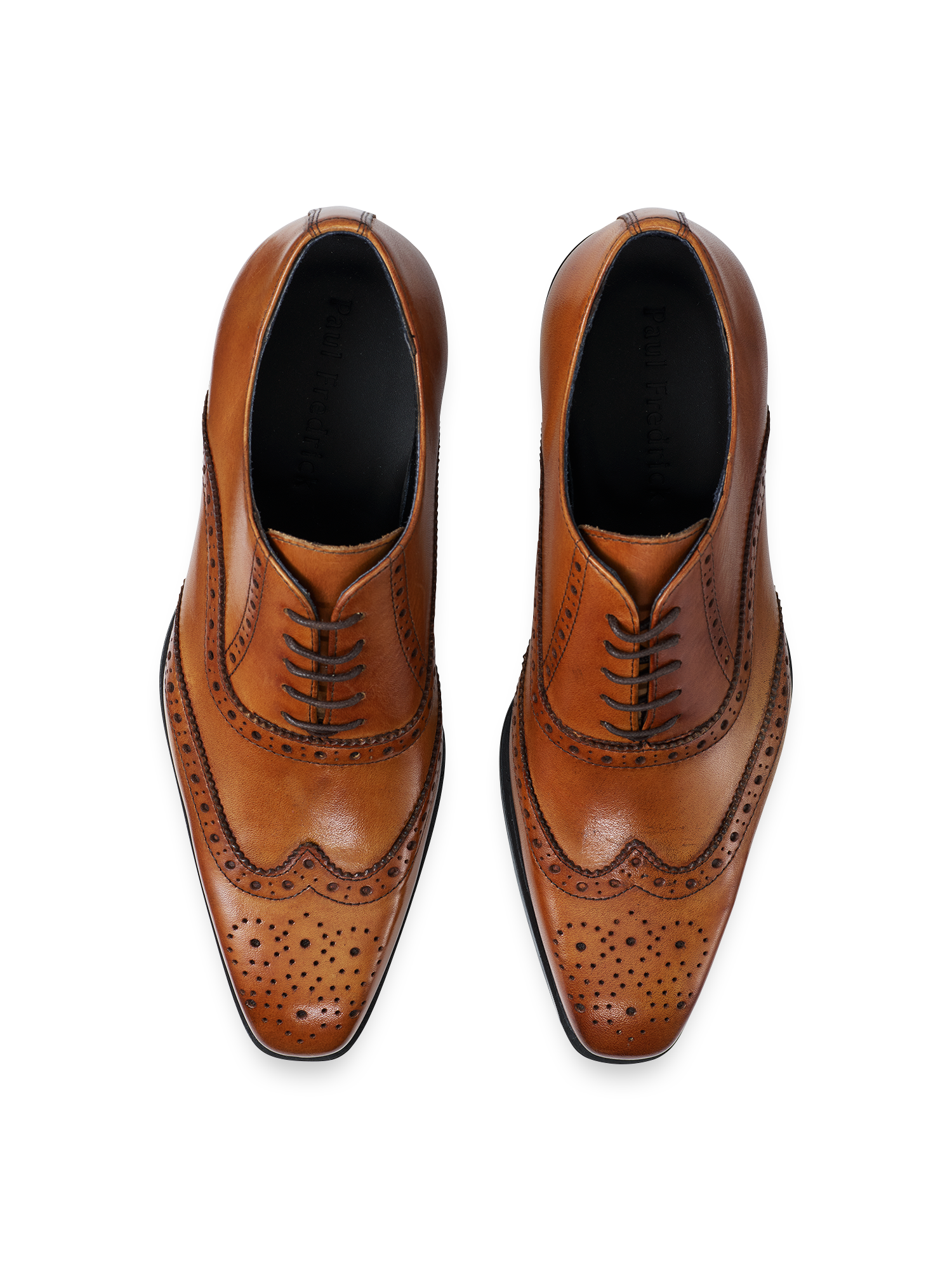 Paul Fredrick Leather Wing Tip Oxford Shoes, Alternate, color, Chestnut