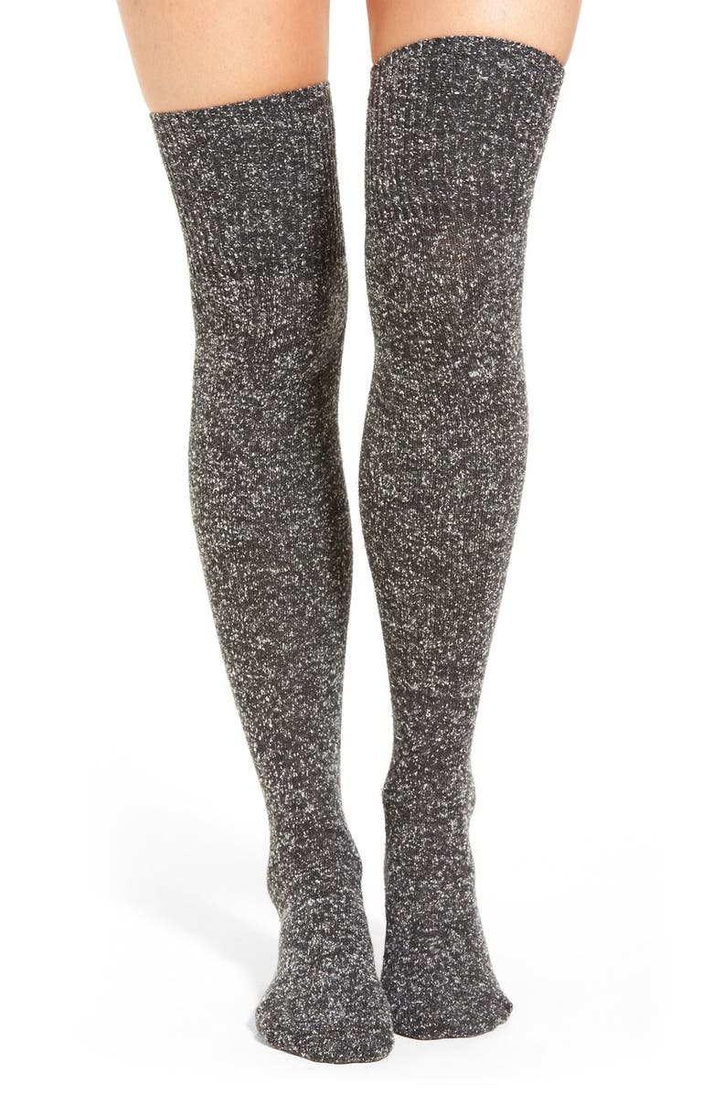 Lemon 'Snowfall Tweed' Over the Knee Socks, Main, color,