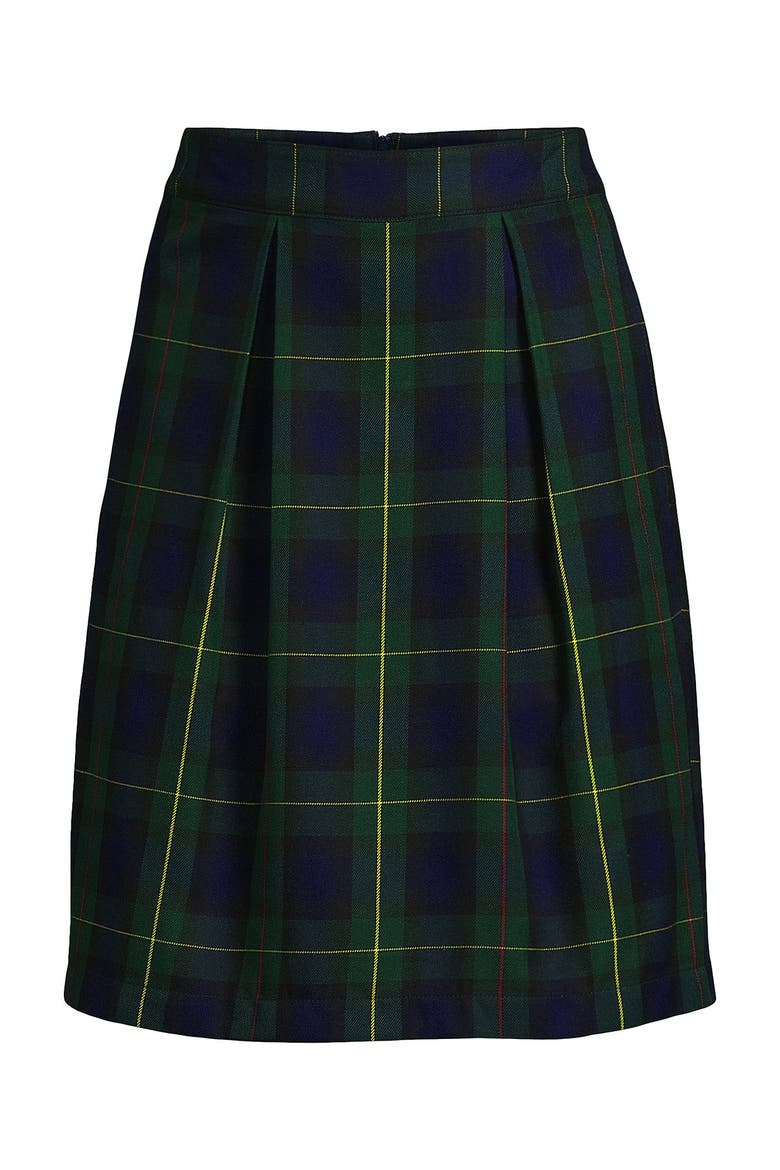School Uniform  Plaid Pleated Skort Top of Knee, Alternate, color, Plaid Hunter/Classic Navy