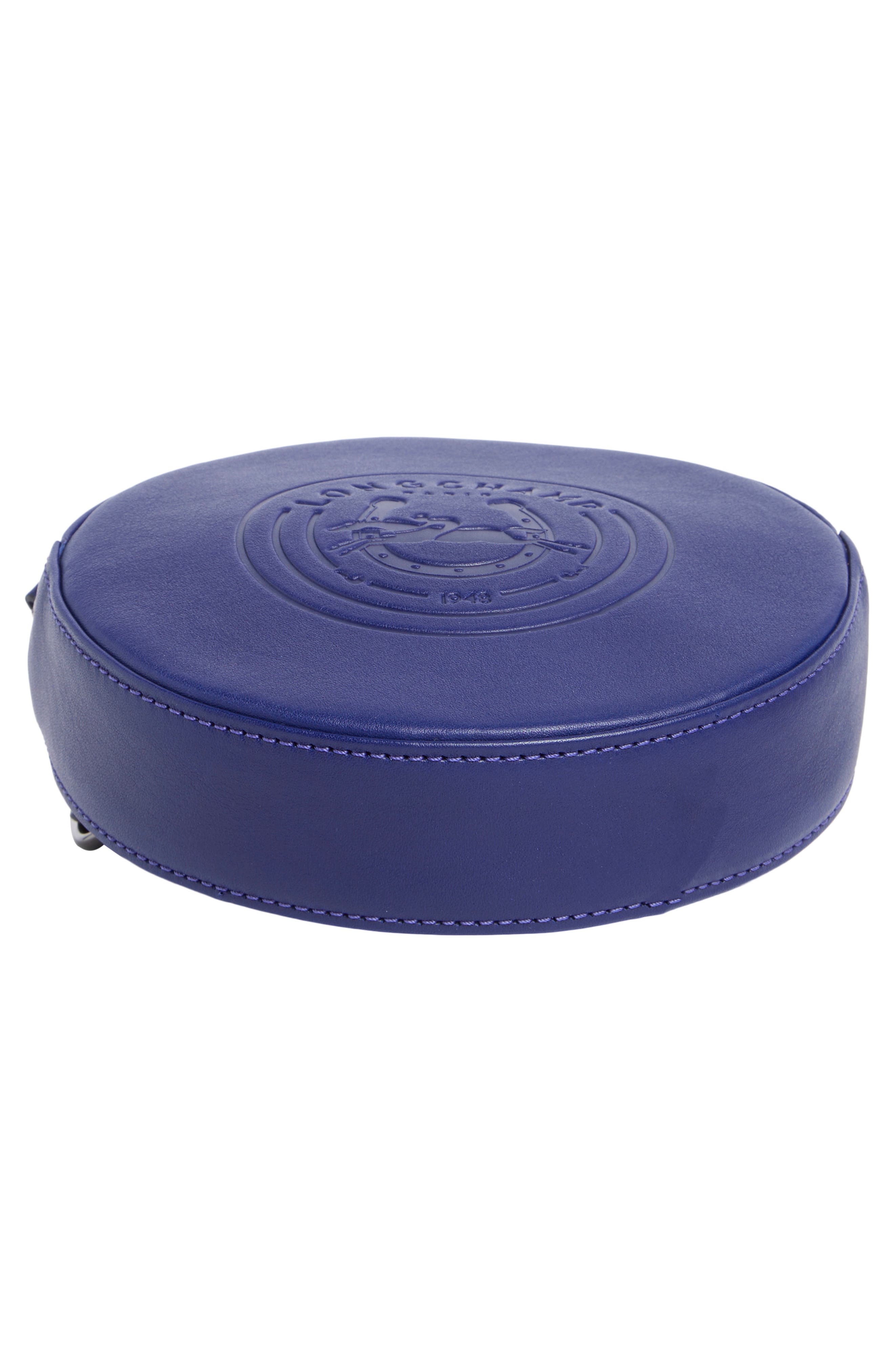Longchamp Embossed Circular Belt Bag, Alternate, color, Sapphire