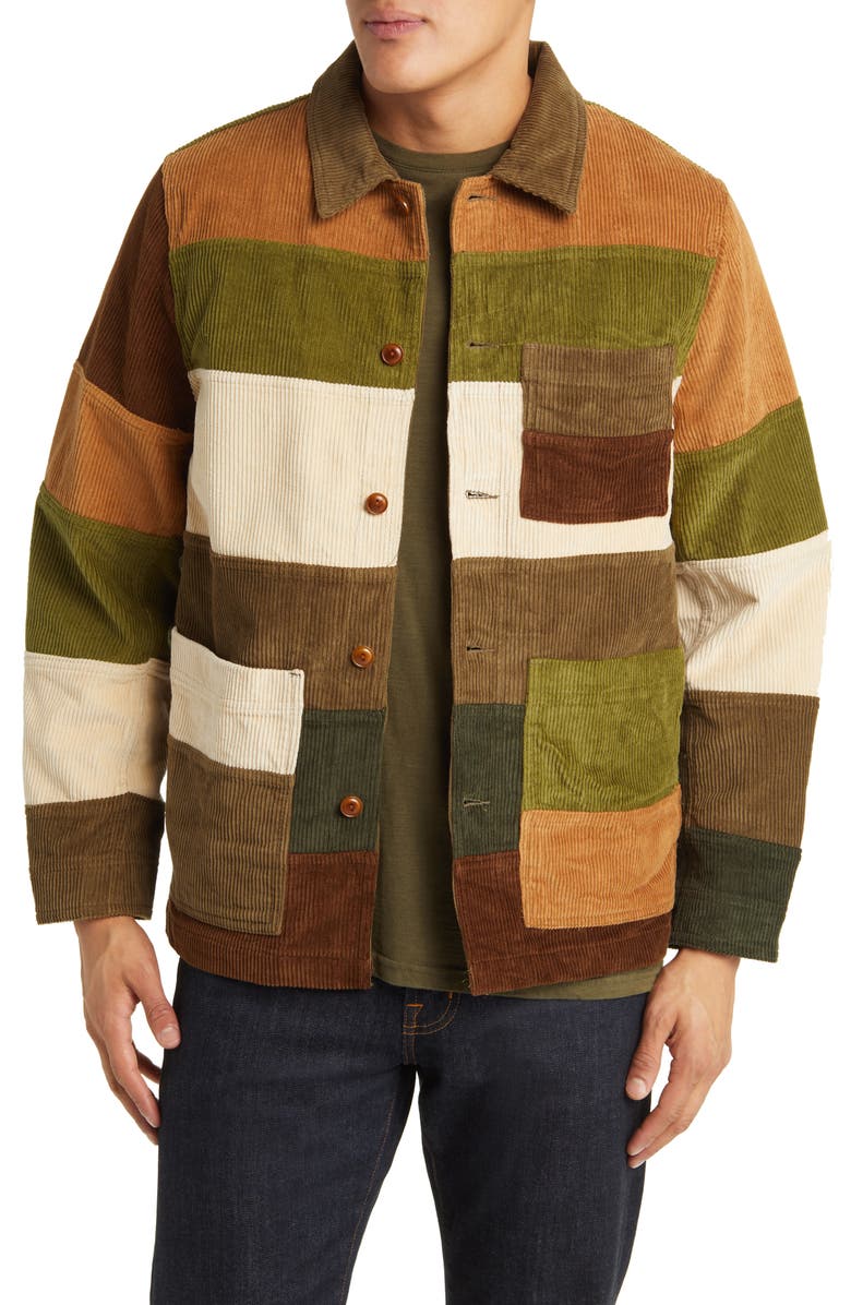 Schott NYC Patchwork Cotton Corduroy Chore Jacket, Main, color, 