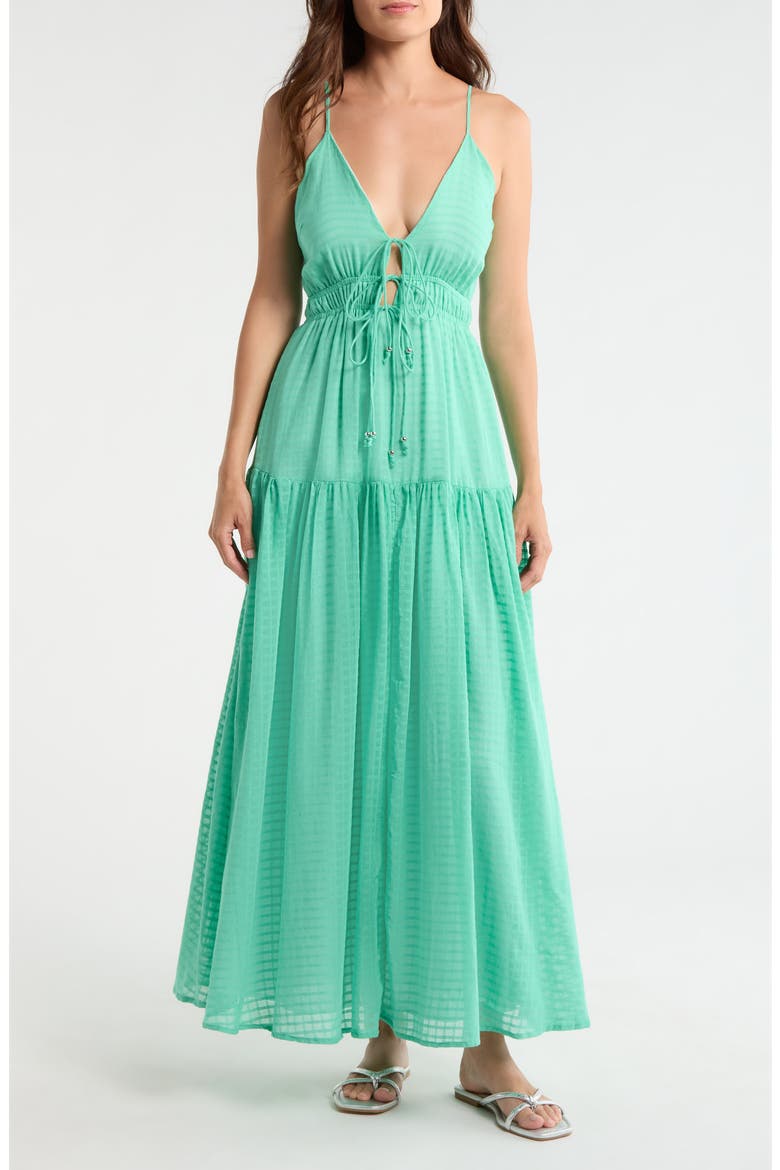 Sleeveless Tiered Cover-Up Maxi Dress, Main, color, MINT