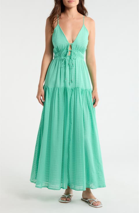 Sleeveless Tiered Cover-Up Maxi Dress