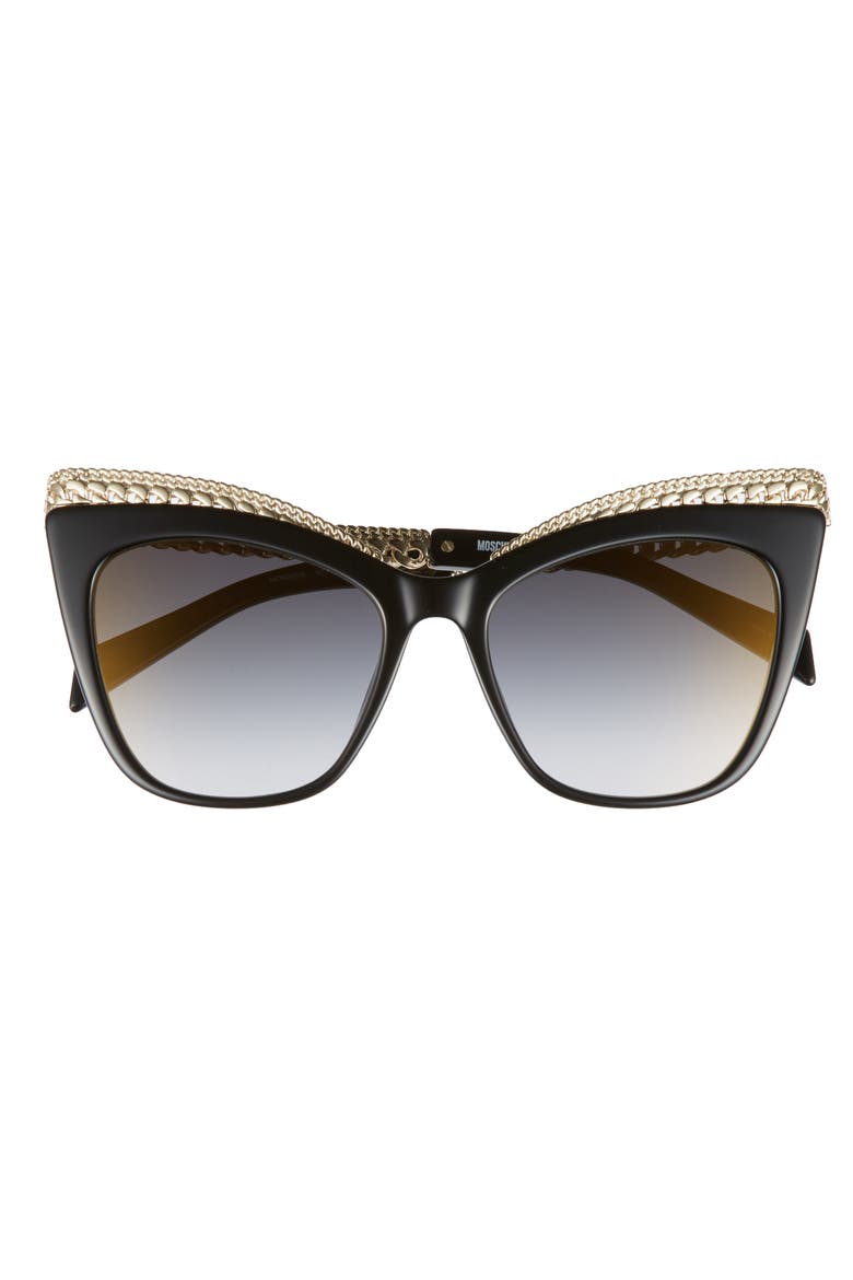 52mm Cat's Eye Sunglasses, Alternate, color, BLACK