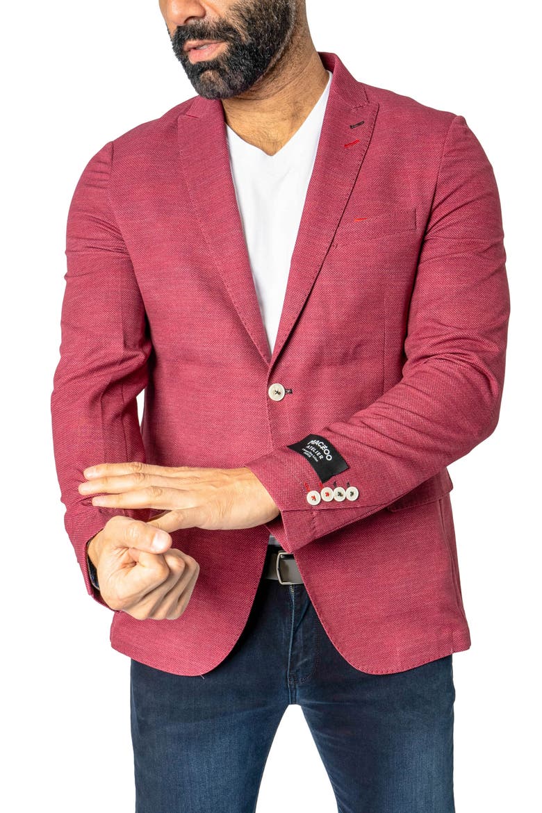 Descartes Unconstructed Brickhouse Red Blazer, Alternate, color, RED