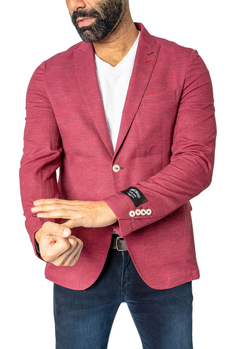Maceoo Descartes Unconstructed Brickhouse Red Blazer, Alternate, color, Red