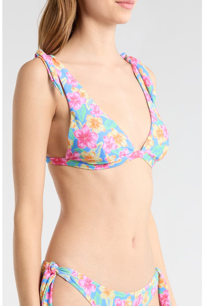 Malibu Cove Reversible Deep V Bikini Top, Alternate, color, BLUE