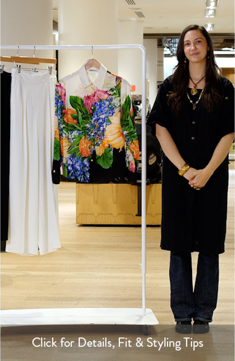 The Madeline Floral Stretch Silk Button-Up Shirt, sales video thumbnail