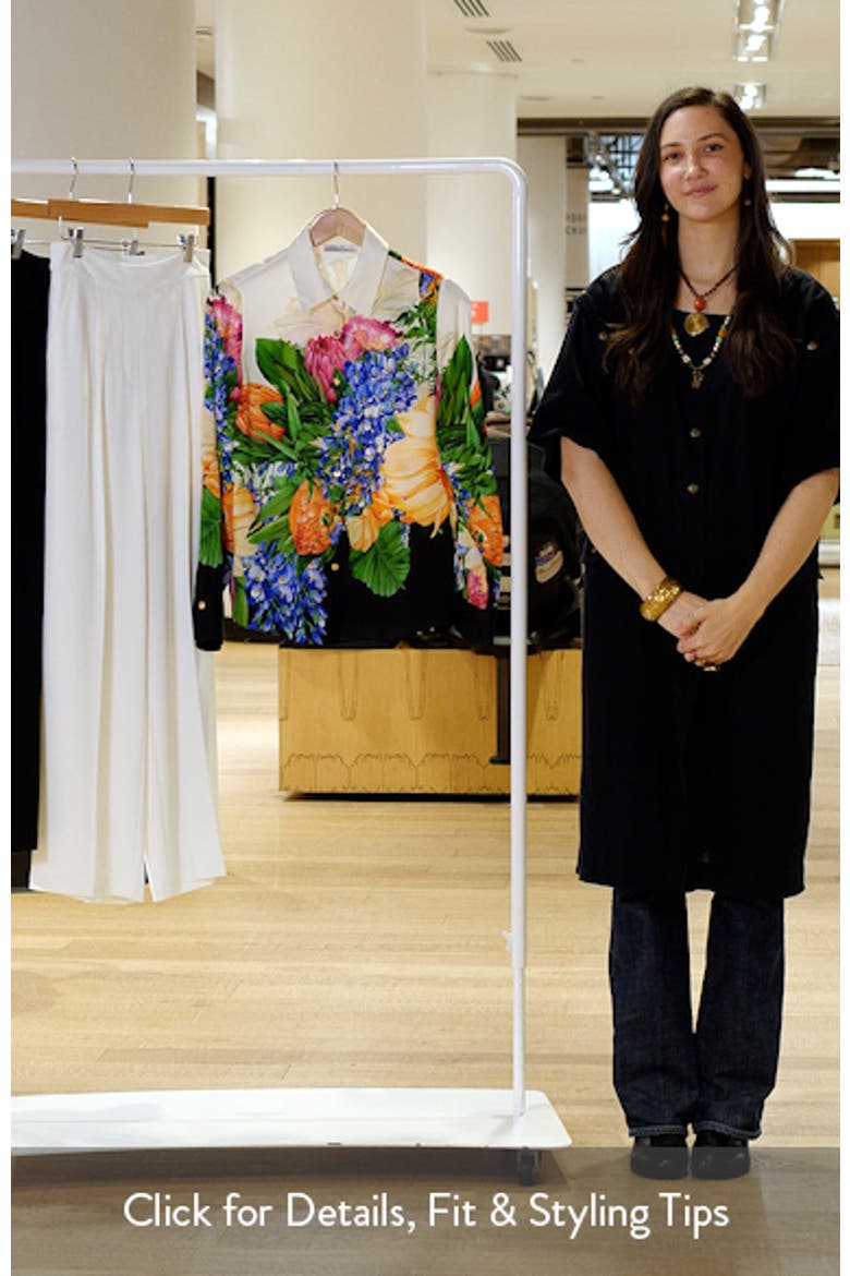 The Madeline Floral Stretch Silk Button-Up Shirt video