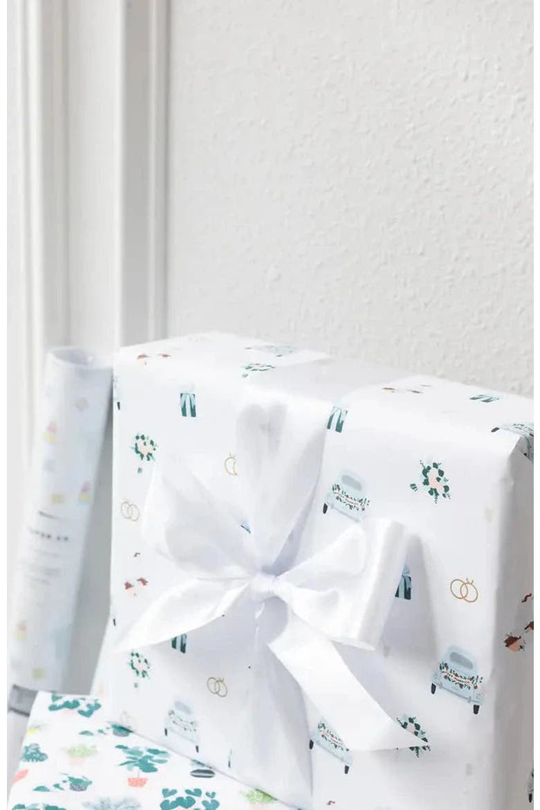 Illustrated Wedding Pattern Wrapping Paper wrapping paper, Alternate, color, Wedding Pattern