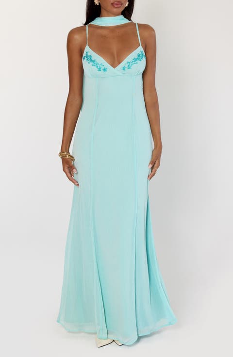 Jadira Chiffon Gown & Scarf Set