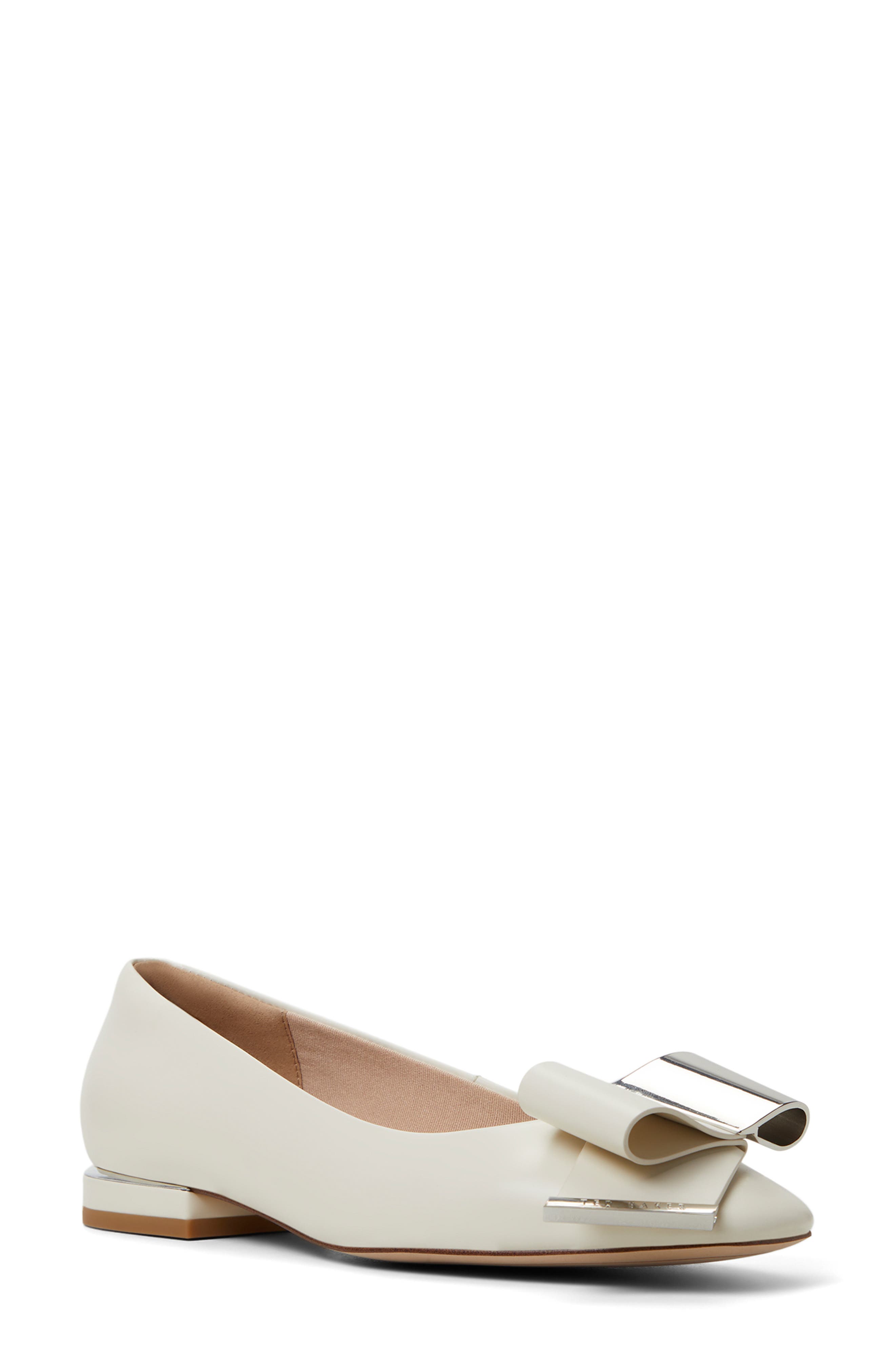 Daria Bow Flat, Main, color, WHITE/ MULTI