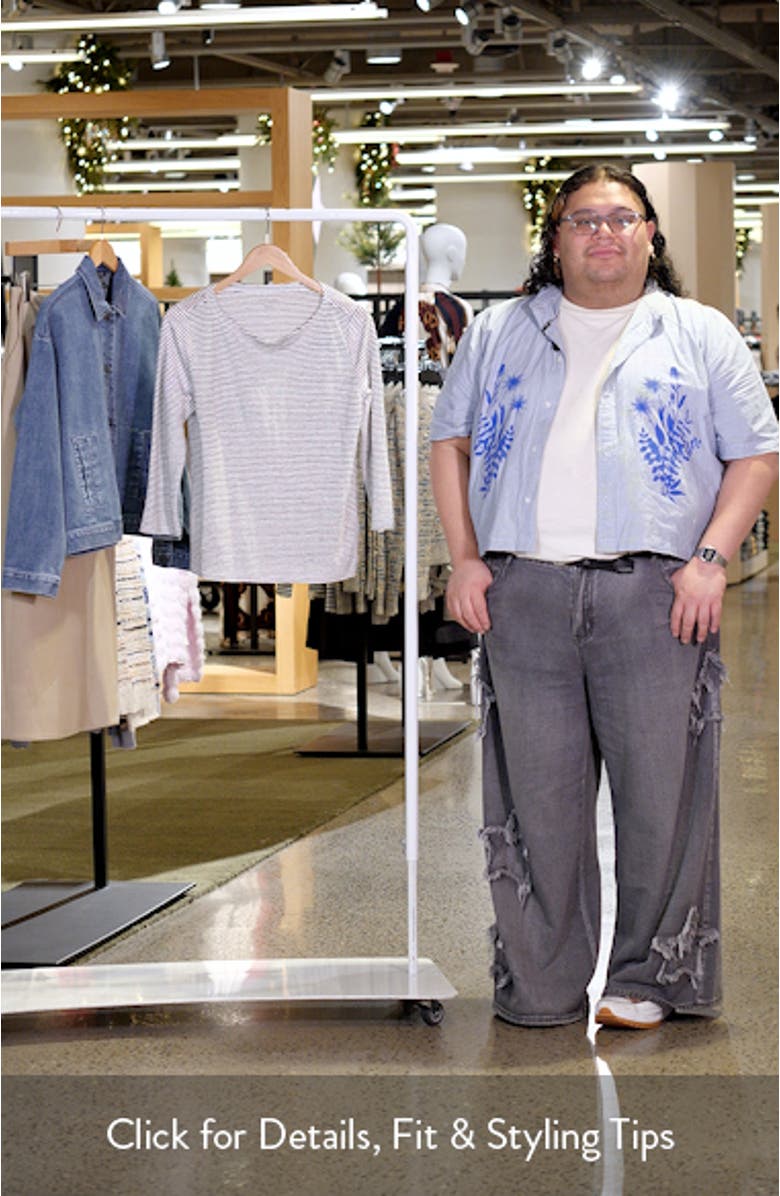 Stripe Bateau Neck Organic Linen Top, sales video thumbnail